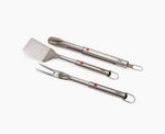 [hidden] GrillOut 3-Piece Stainless-Steel BBQ Turner, Tongs & Fork Set