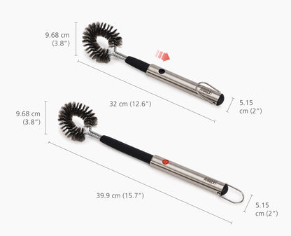[half-width] GrillOut Stainless-Steel BBQ Cleaning Brush with Extending Handle