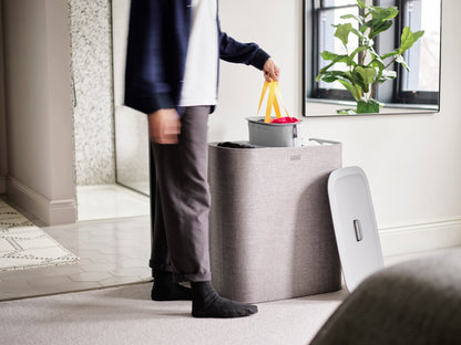 [half-width] 2-piece Large Grey Laundry Basket Set