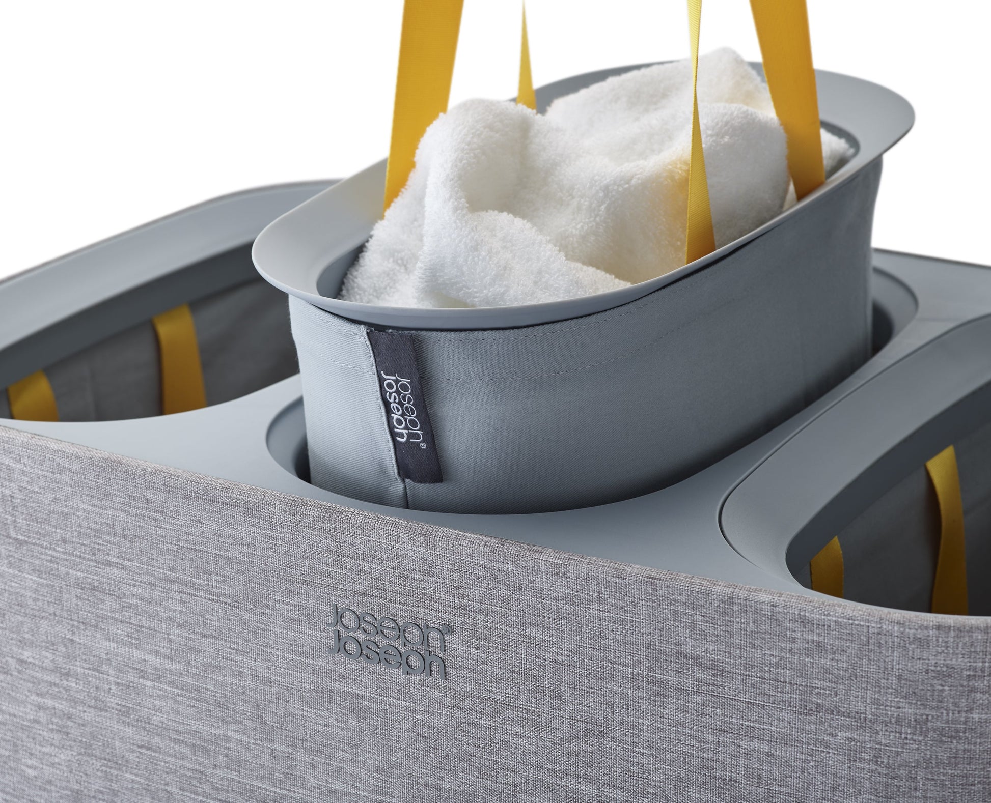 [half-width] 2-piece Large Grey Laundry Basket Set