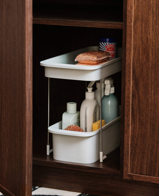 [hidden] [lifestyle] CupboardStore™ 2-Tier Easy-Access Storage Caddy