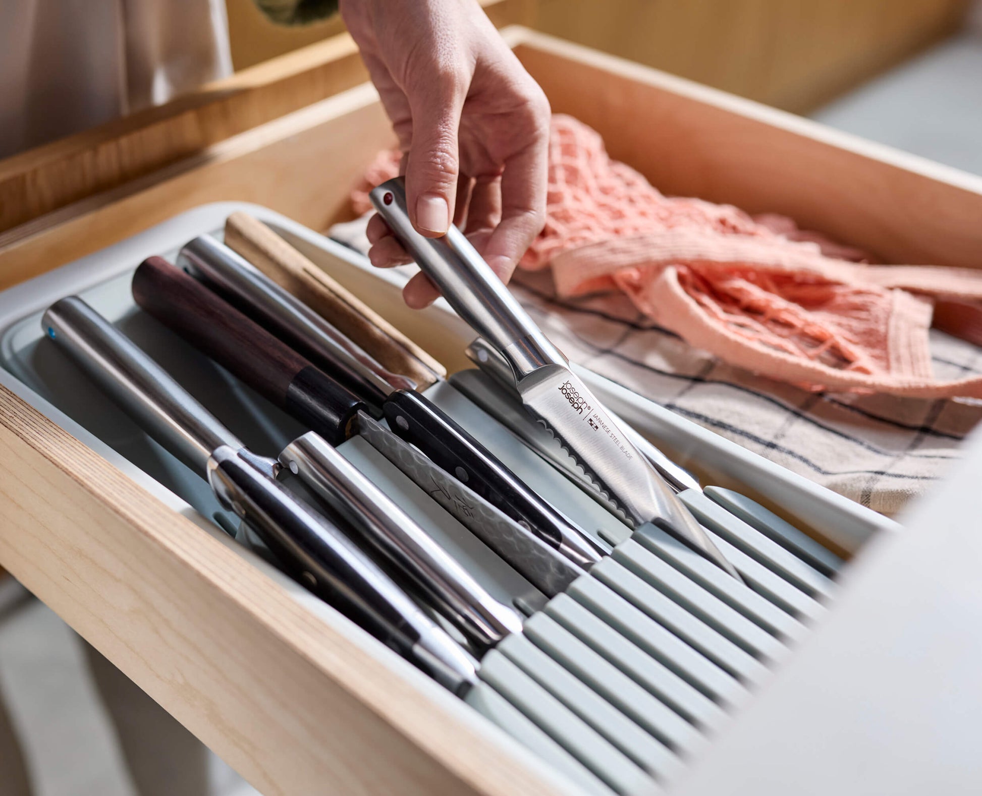 [hidden] [lifestyle] DrawerStore™ 2-Tier Compact Knife Organiser