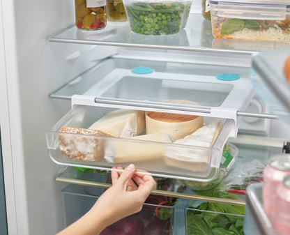 [half-width] 2-piece FridgeStore™ Clear Under-shelf Drawer & Storage Bin Set