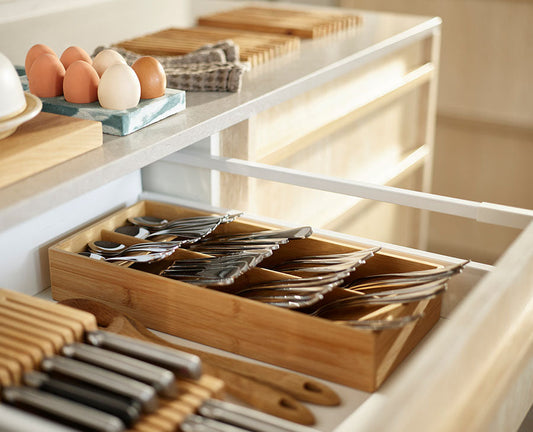 [hidden] [lifestyle] DrawerStore™ Bamboo Large Cutlery Organiser - 851697 - Image 2