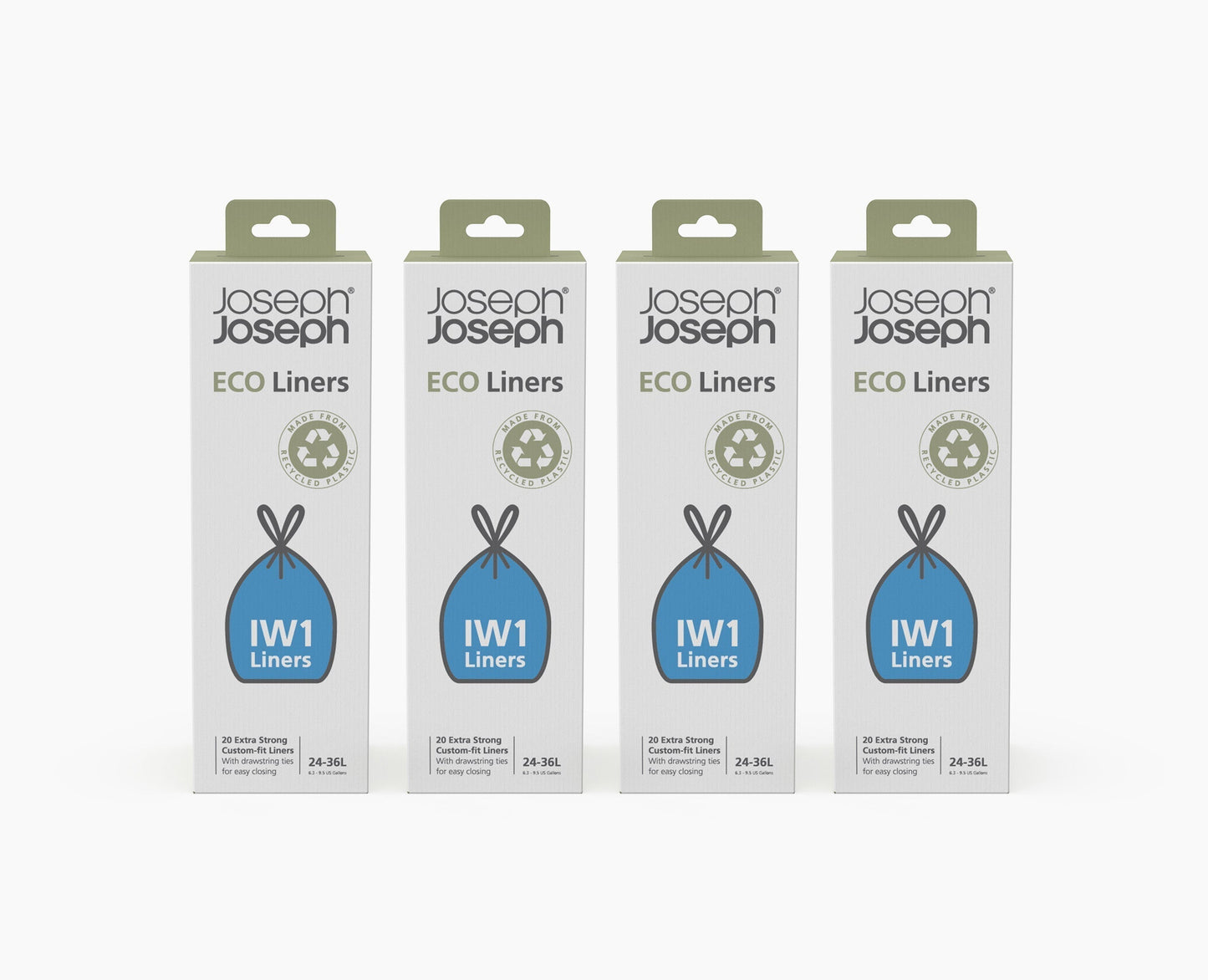 [hidden] IW1 24-36L Grey Recycled Bin Liners - 4 pack - Image 1