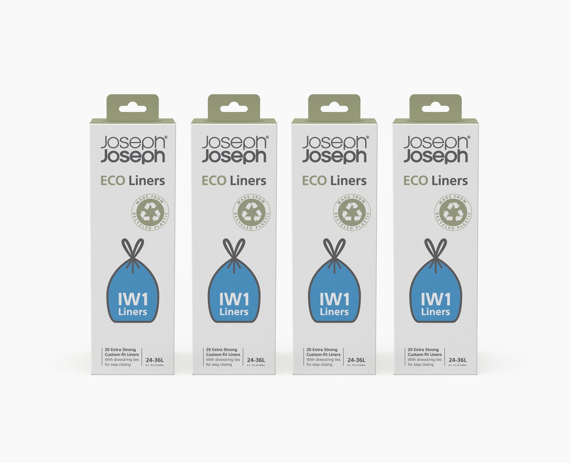 [hidden] IW1 24-36L Grey Recycled Bin Liners - 4 pack - Image 1