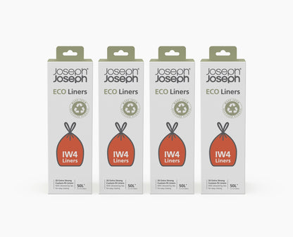 [hidden] IW4 50L Grey Recycled Bin Liners - 4 pack - Image 1