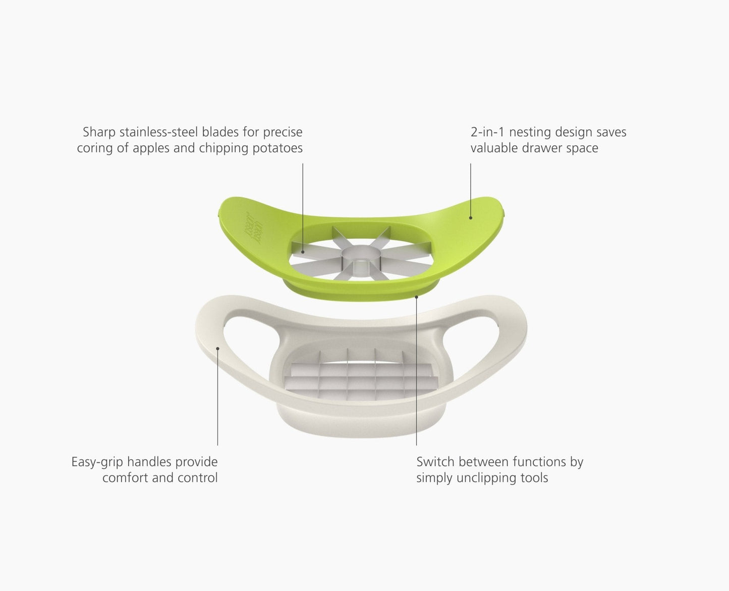 [half-width] Nest™ Press 2-in-1 Fruit & Vegetable Cutter